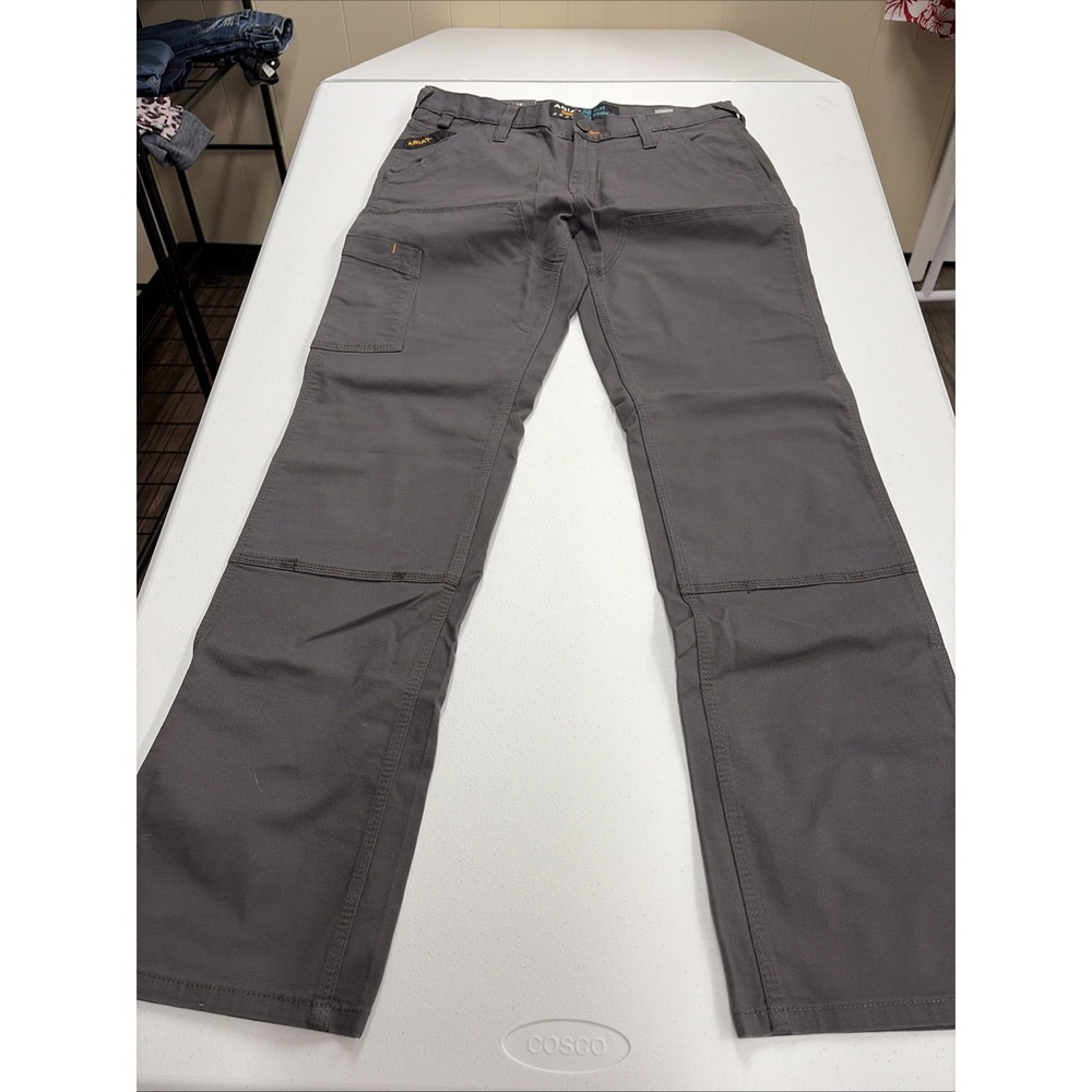 Ariat Rebar M7 Slim Straight  Made Tough Work Double Knee Sz 32W 34L Gray Nwt